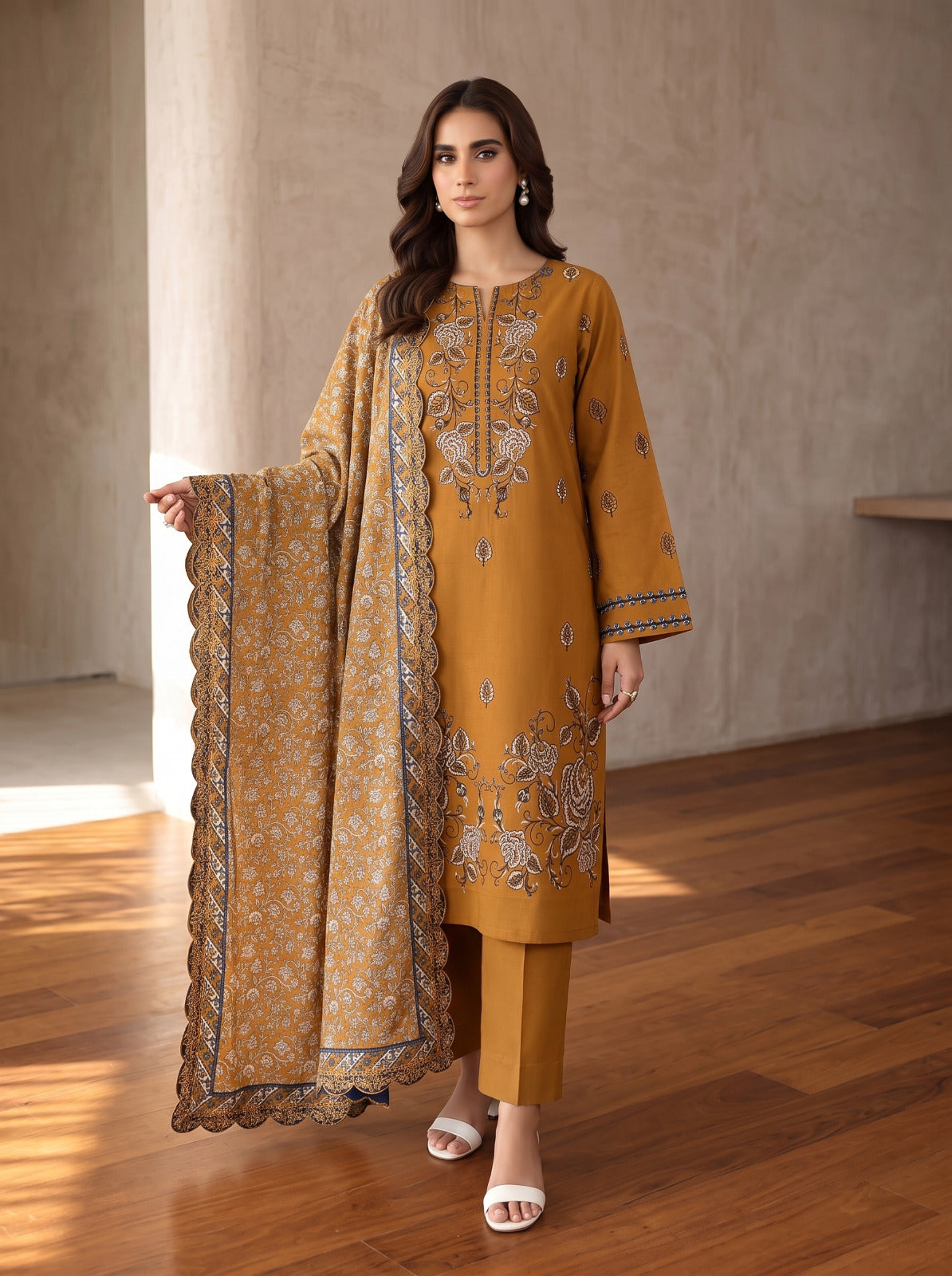 HY Lawn Embroidered 3Piece D-007