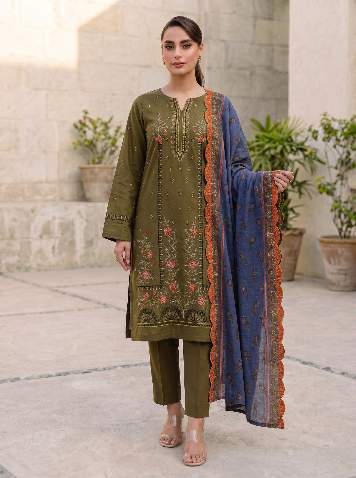 HY Lawn Embroidered 3Piece D-006
